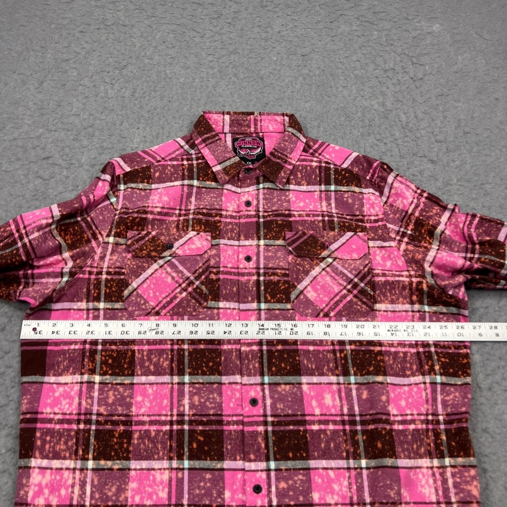 Angry Minnow Flannel Women's XXL Pink Button Front Flared Sleeve Shirt Tea Towel - Picture 4 of 9